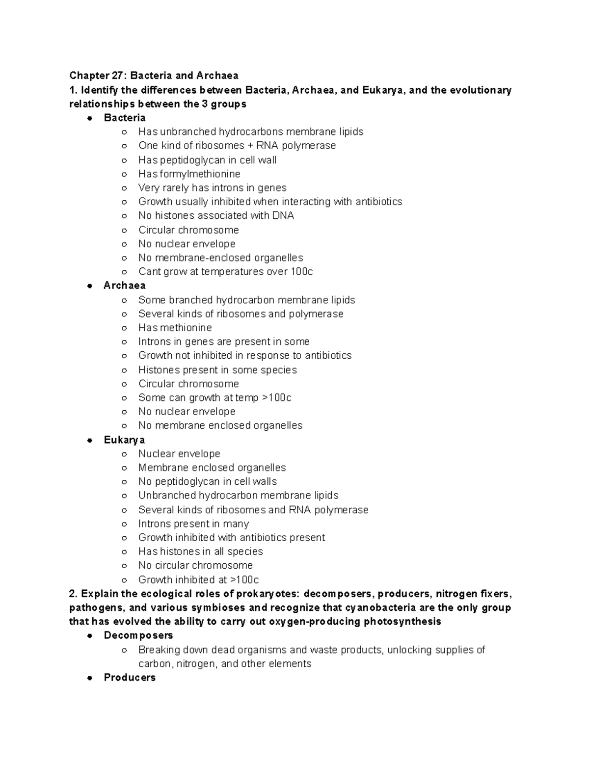 Diversity of Prokaryotes, Protists, and Plants: Learning Objectives ...