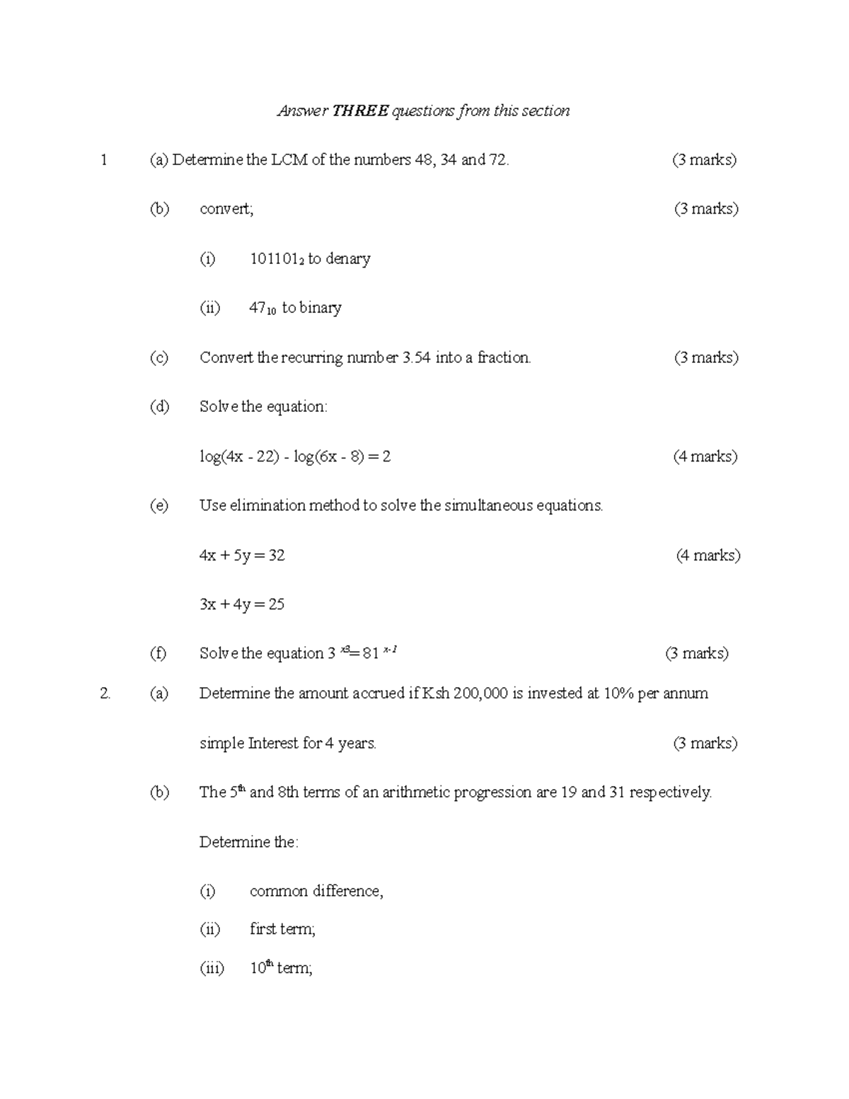 Math Coursework Module 2: LCM, Logarithms, and Equations - Studocu