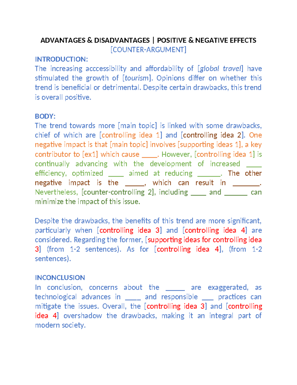 TASK 2: Advantages and Disadvantages of Positive and Negative Impacts ...