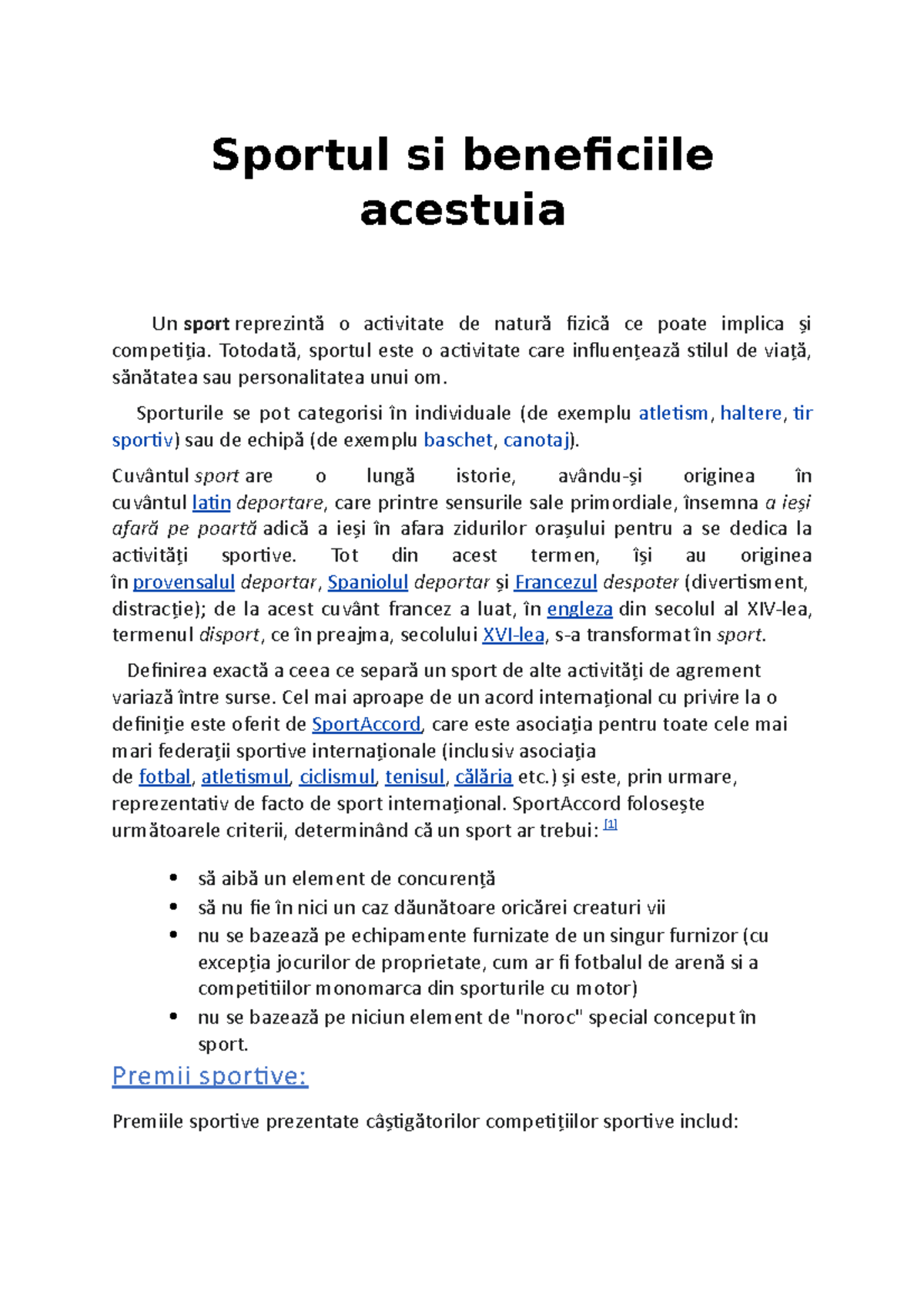 Beneficiile Sportului: Îmbunătățește Sănătatea Fizică și Mentală - Studocu