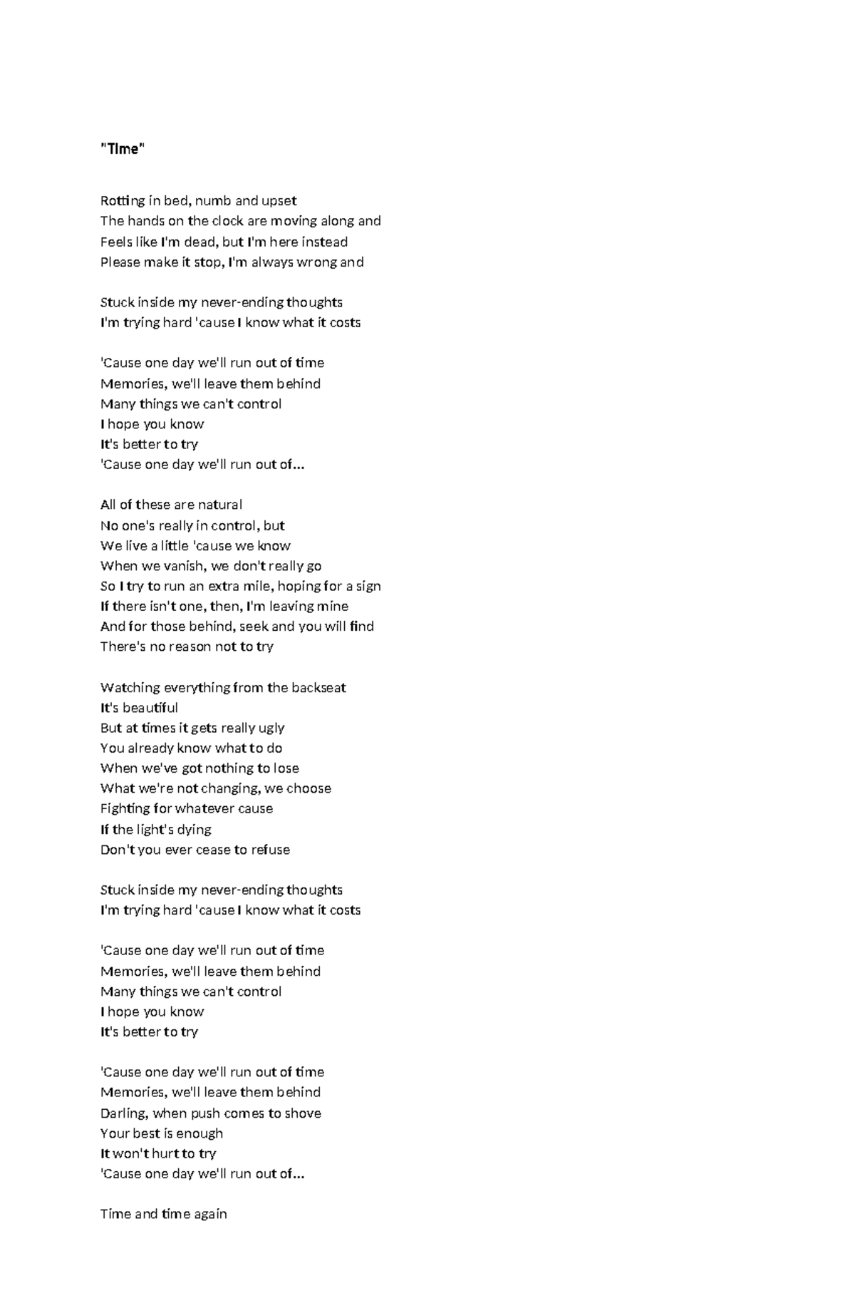 SB19 - Time: Analyzing Themes of Control and Memory in Lyrics - Studocu