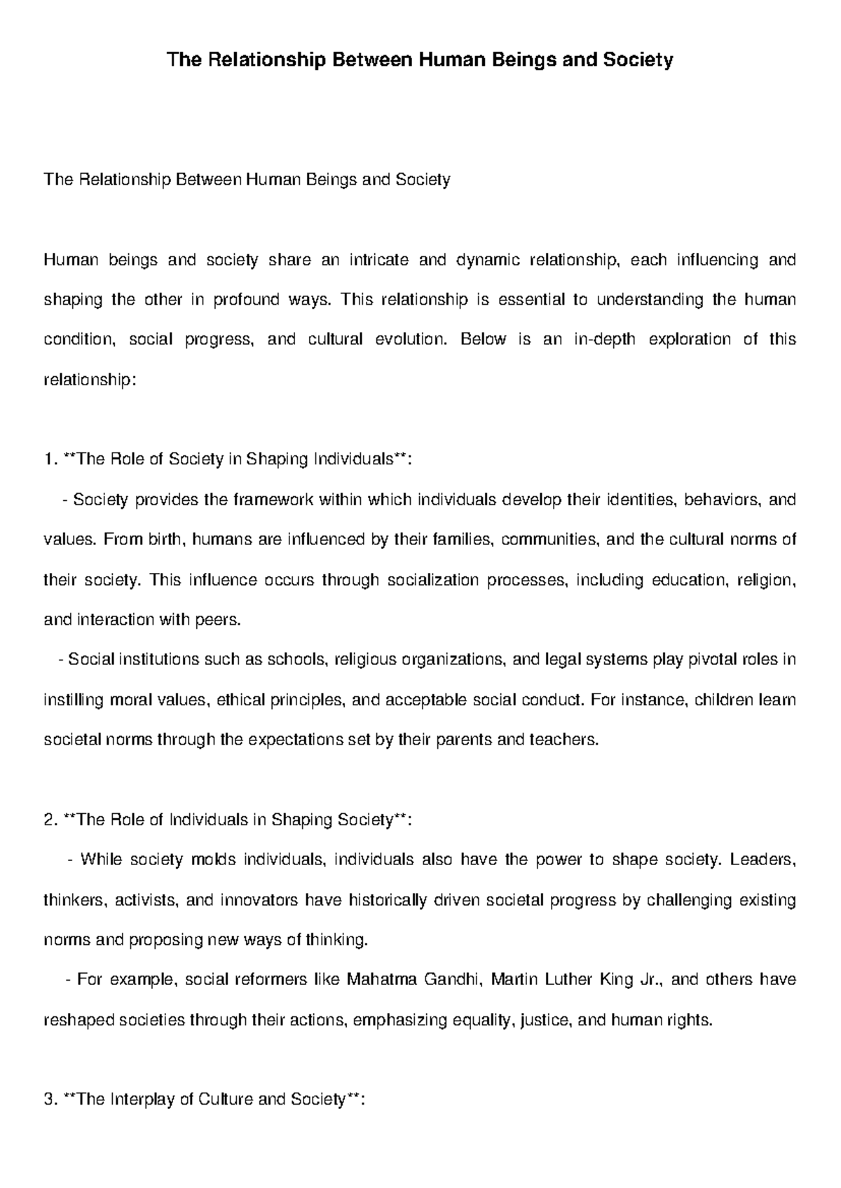 Detailed Relationship Human Being Society - The Relationship Between ...