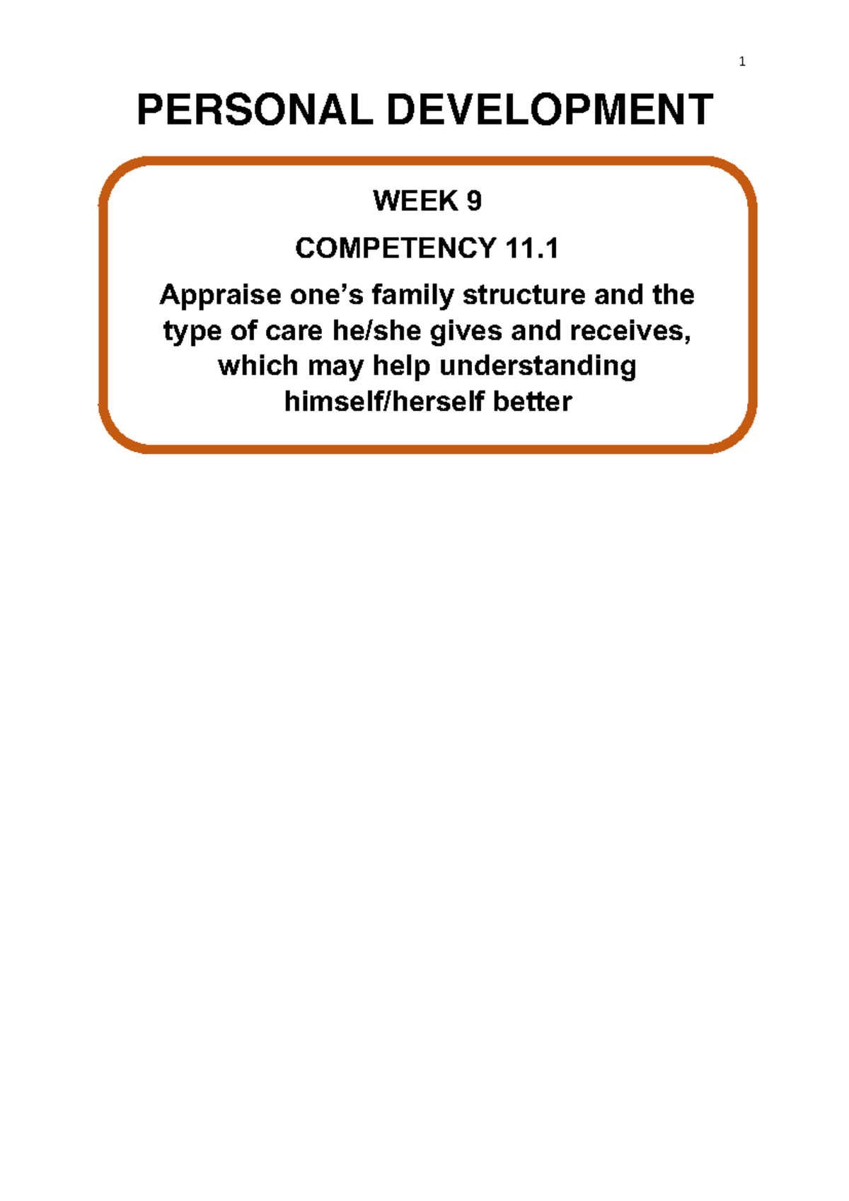 Q2 Module 3 Family Structures: Understanding Legacies and Care - Studocu