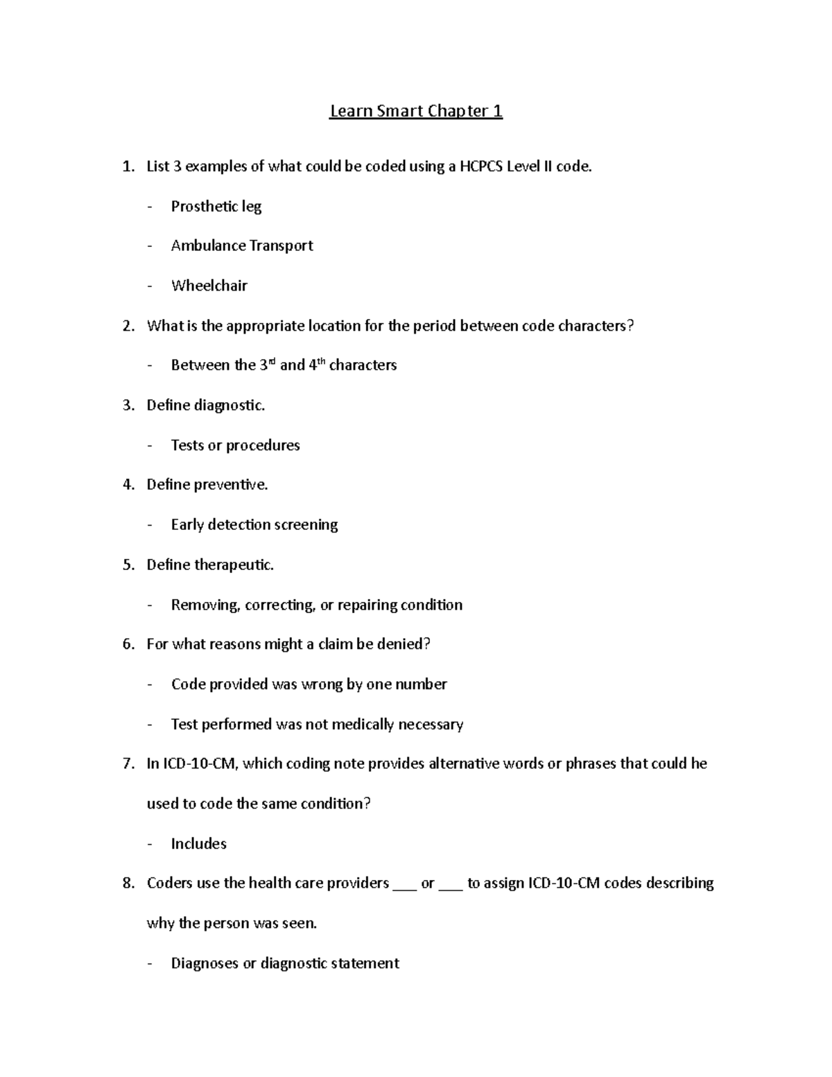 Coding Study Material: HCPCS & CPT Codes Overview and Examples - Studocu