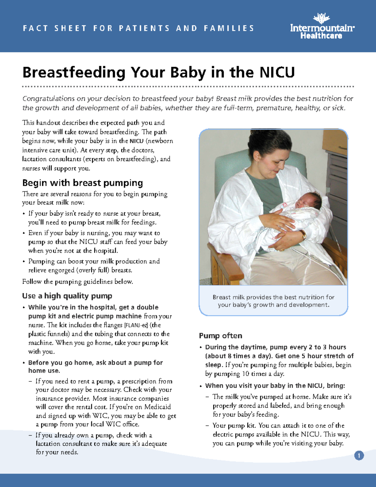 Breastfeeding Your Baby in the NICU: A Care Guide for Parents