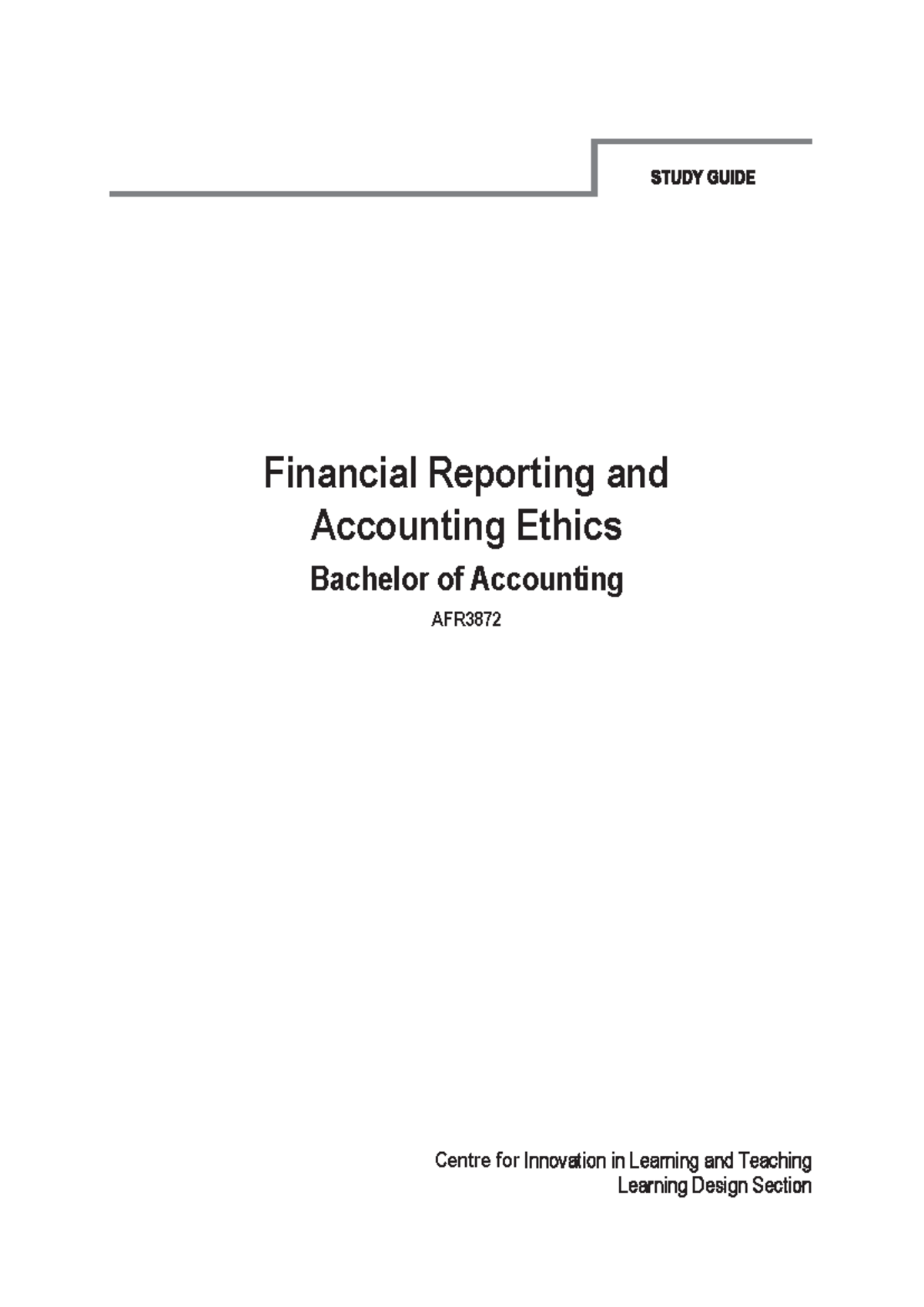 AFR Financial Reporting & Accounting Ethics Study Guide - Studocu