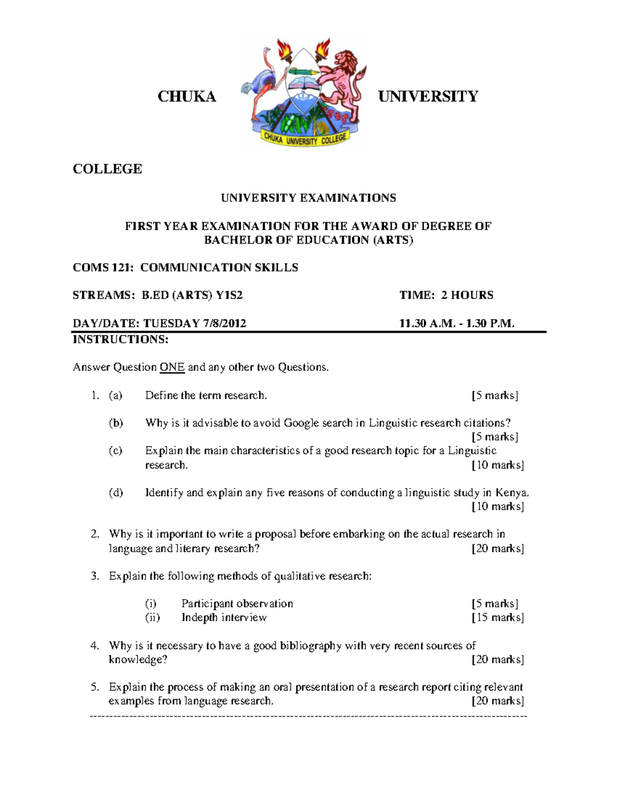 COMS 121: Final Exam Notes on Communication Skills - Studocu
