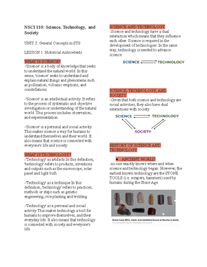 Unit 2 Reviewer: Historical Antecedents of Science & Technology - Studocu