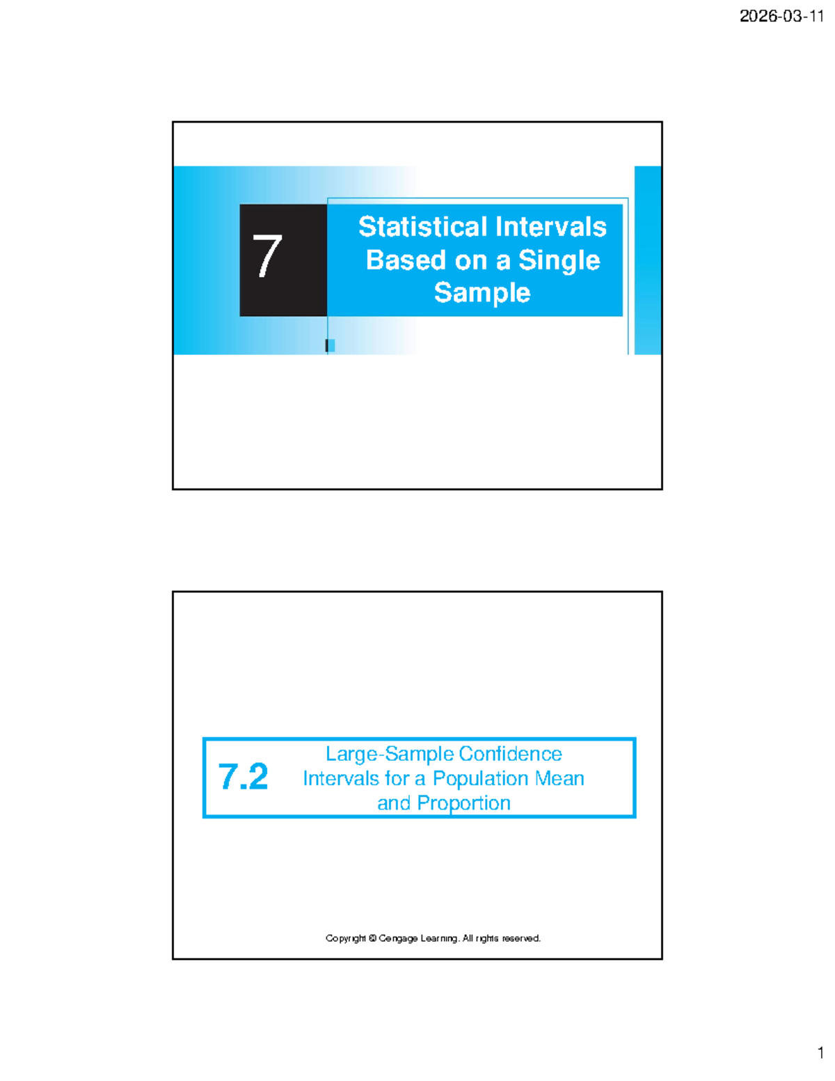 Dev Stat 9e 07 02 - Confidence Intervals for Mean & Proportion - Studocu