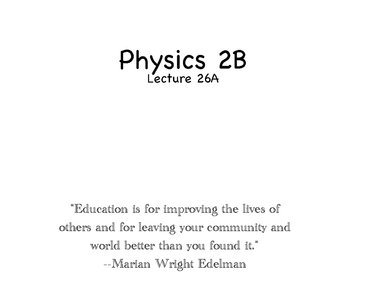 Physics 2B Lecture 26A: Analyzing Charge Dynamics in RC Circuits - Studocu