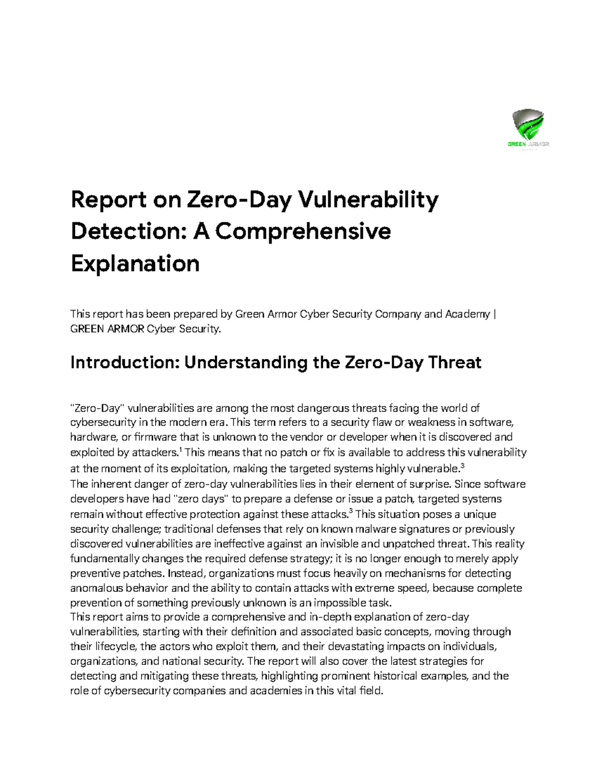 Report on Zero Day Vulnerabilities: Detection & Mitigation Strategies ...