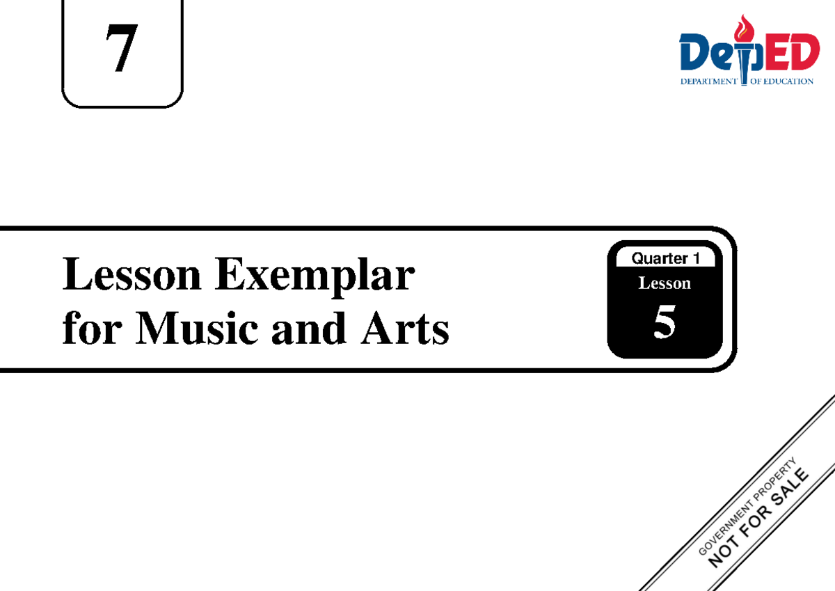 Q1 LE Music and Arts 7 Lesson 5 Exemplar for Week 8 Activities - Studocu
