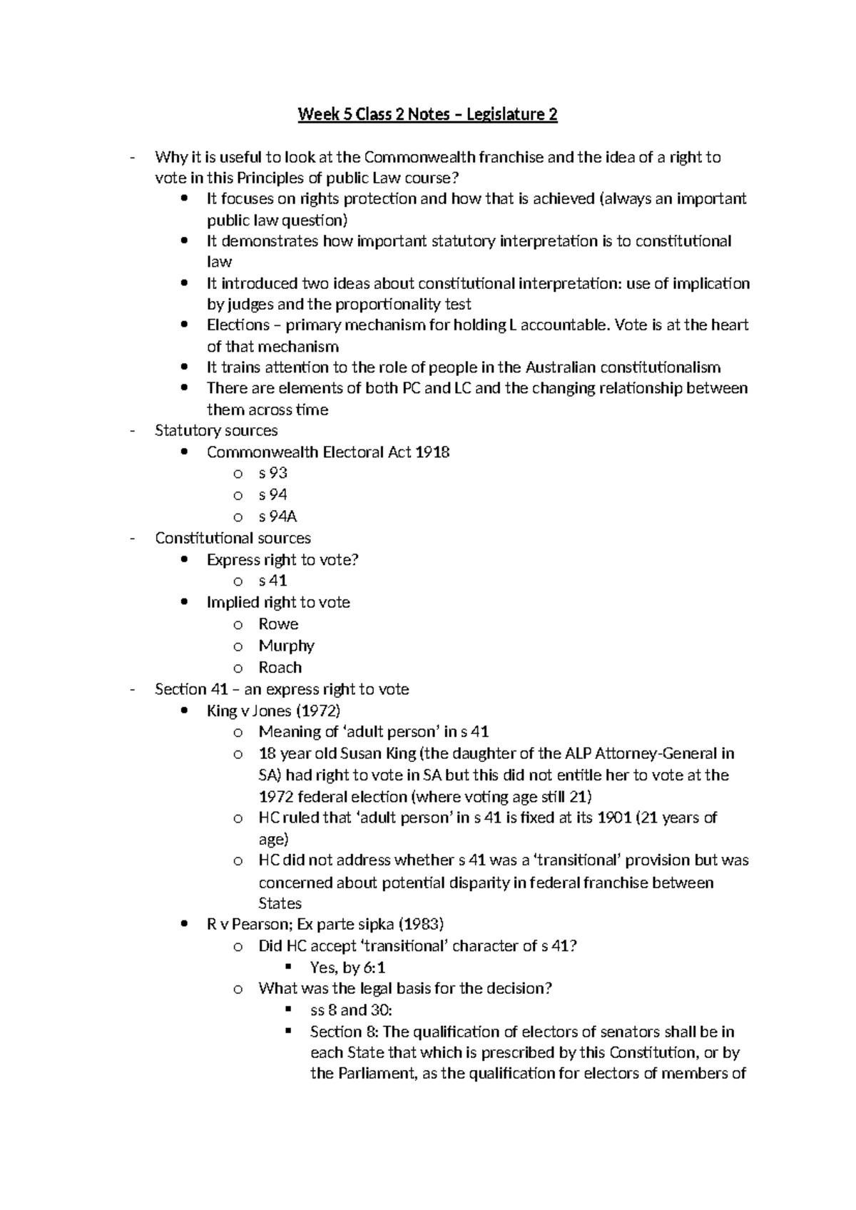 Week 5 Class 2 Notes – Legislature 2 - Week 5 Class 2 Notes ...