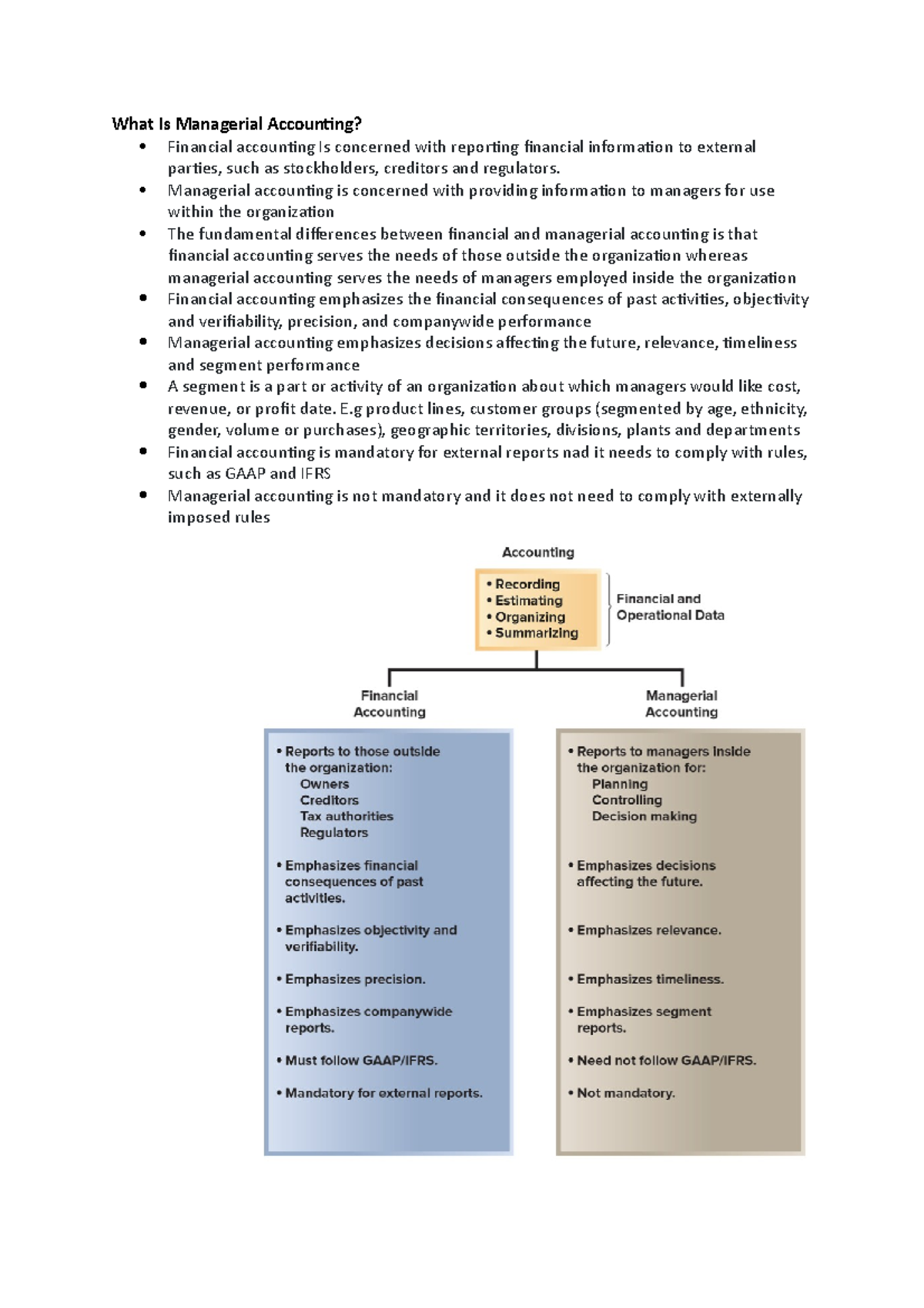 Topic 1 and 2 Notes - What Is Managerial Accounting? Financial ...