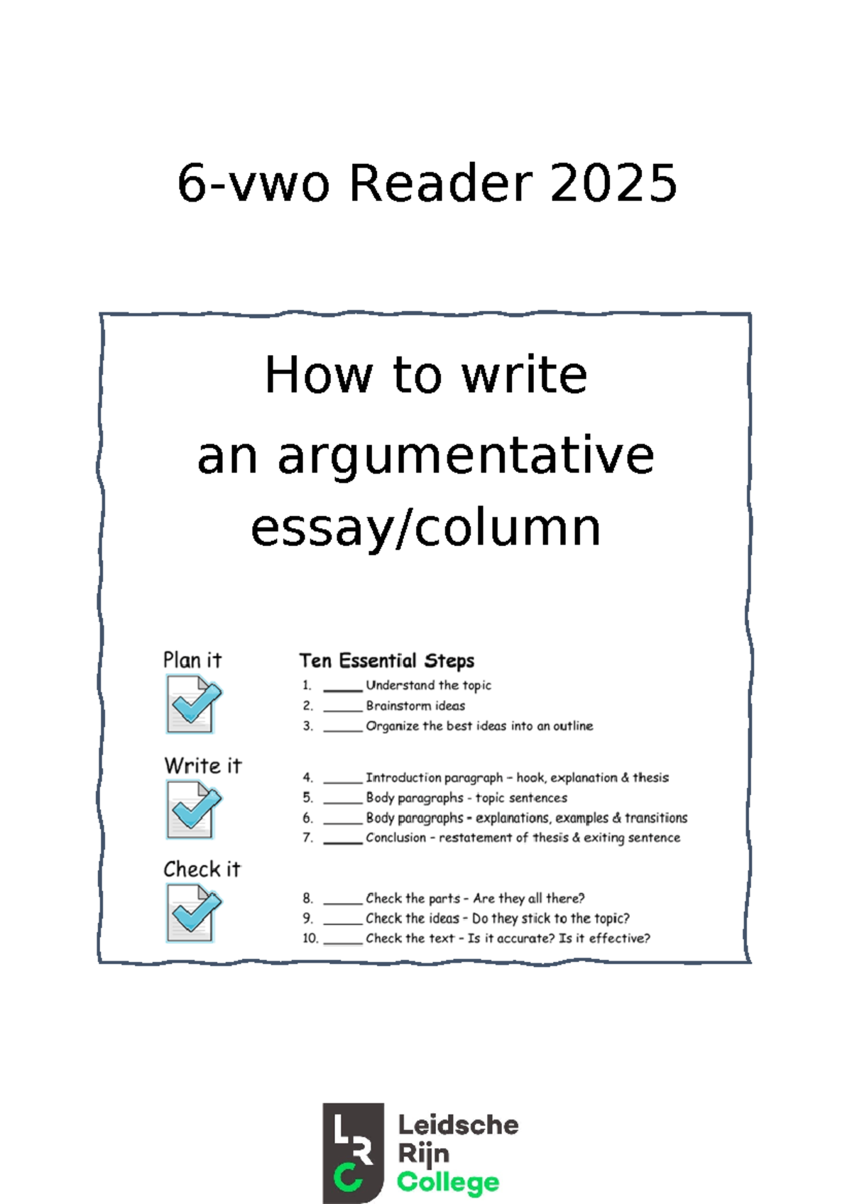 6-VWO How to Write a Formal Essay and Column - 2025 Guide - Studeersnel