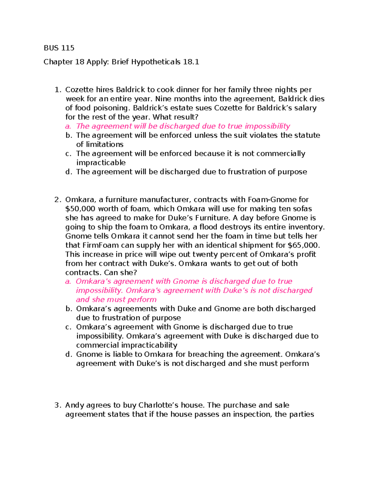 BUS 115 Chapter 18 Apply Brief Hypotheticals 18 - BUS 115 Chapter 18 ...