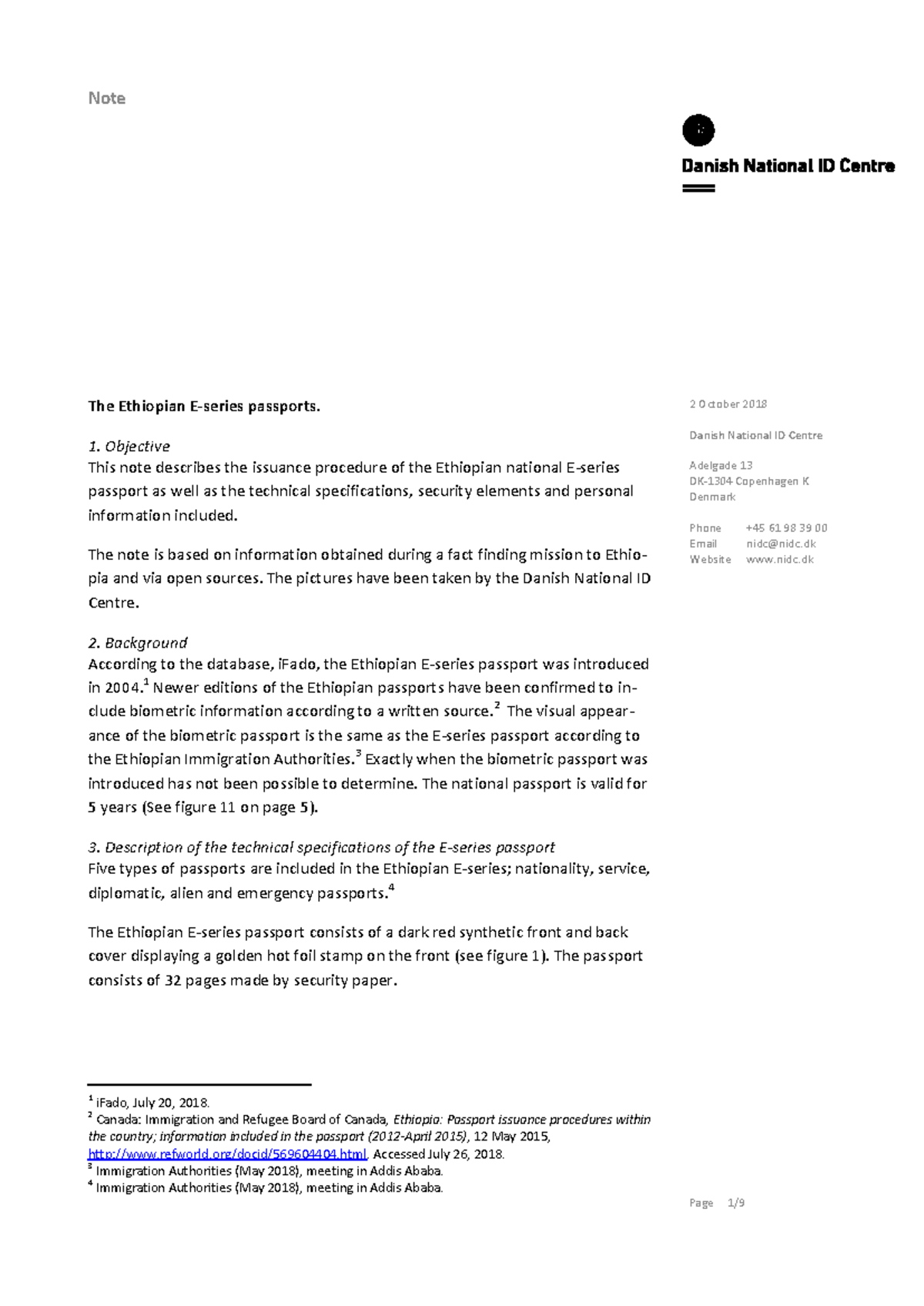 03102018 Ethiopia E-Series Passport Issuance and Specifications Guide ...