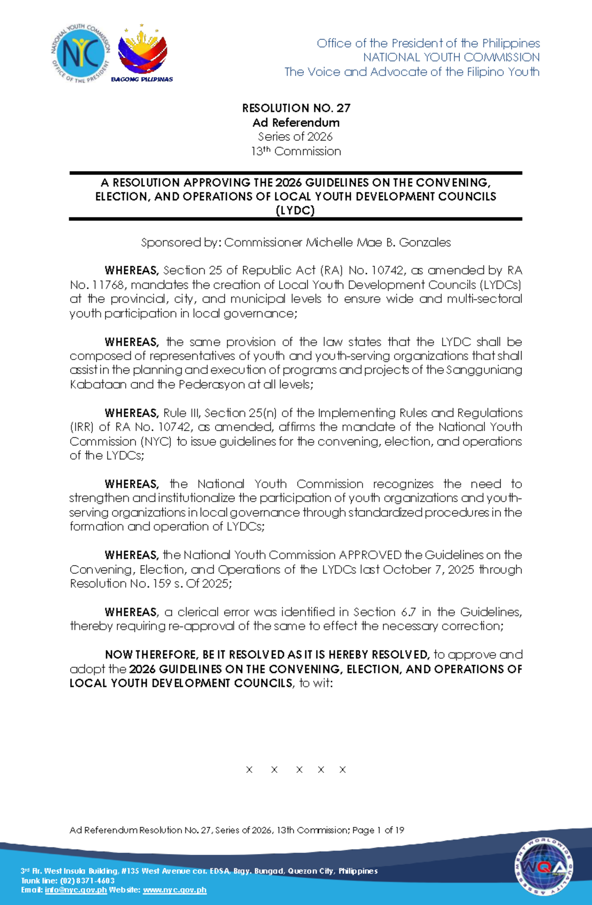 2026 Guidelines for Local Youth Development Councils (LYDC) - Studocu