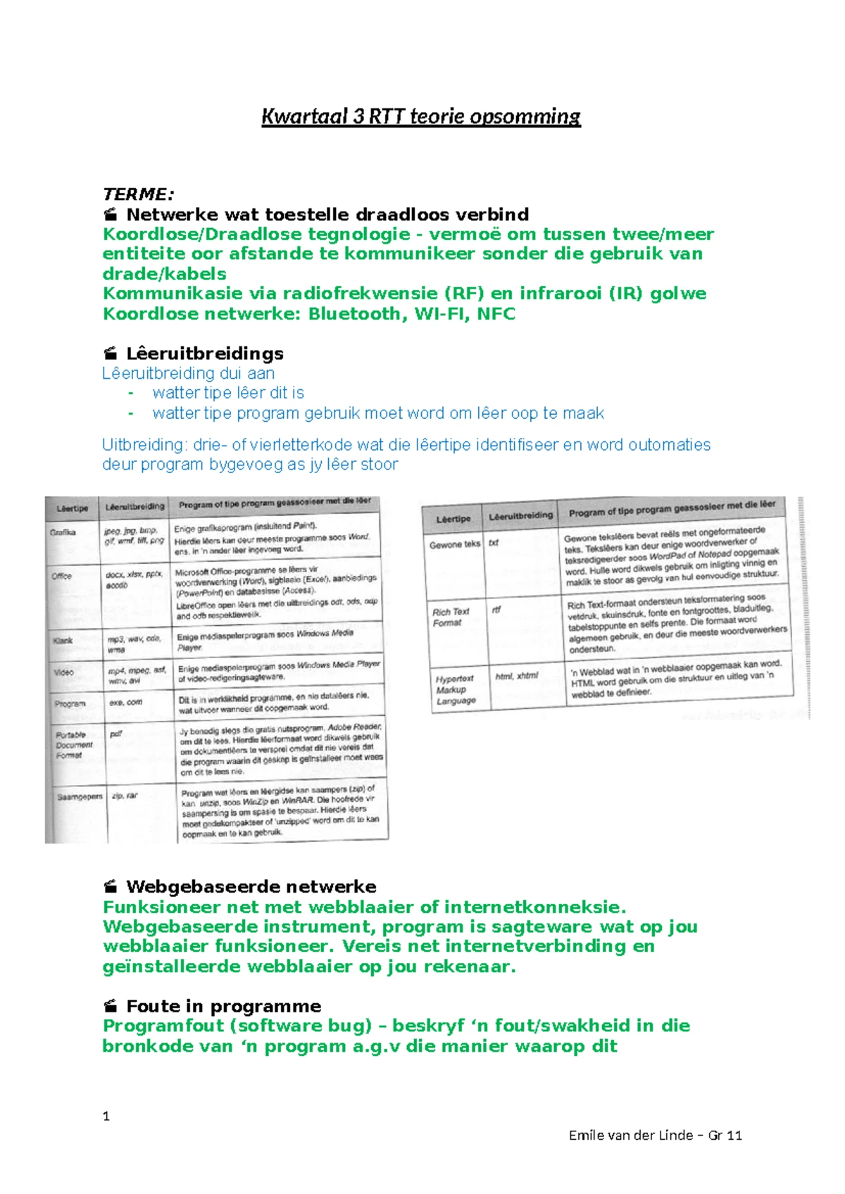 RTT Module 1: Stelseltegnologieë, Inligtingsverwerking en Beveiliging ...