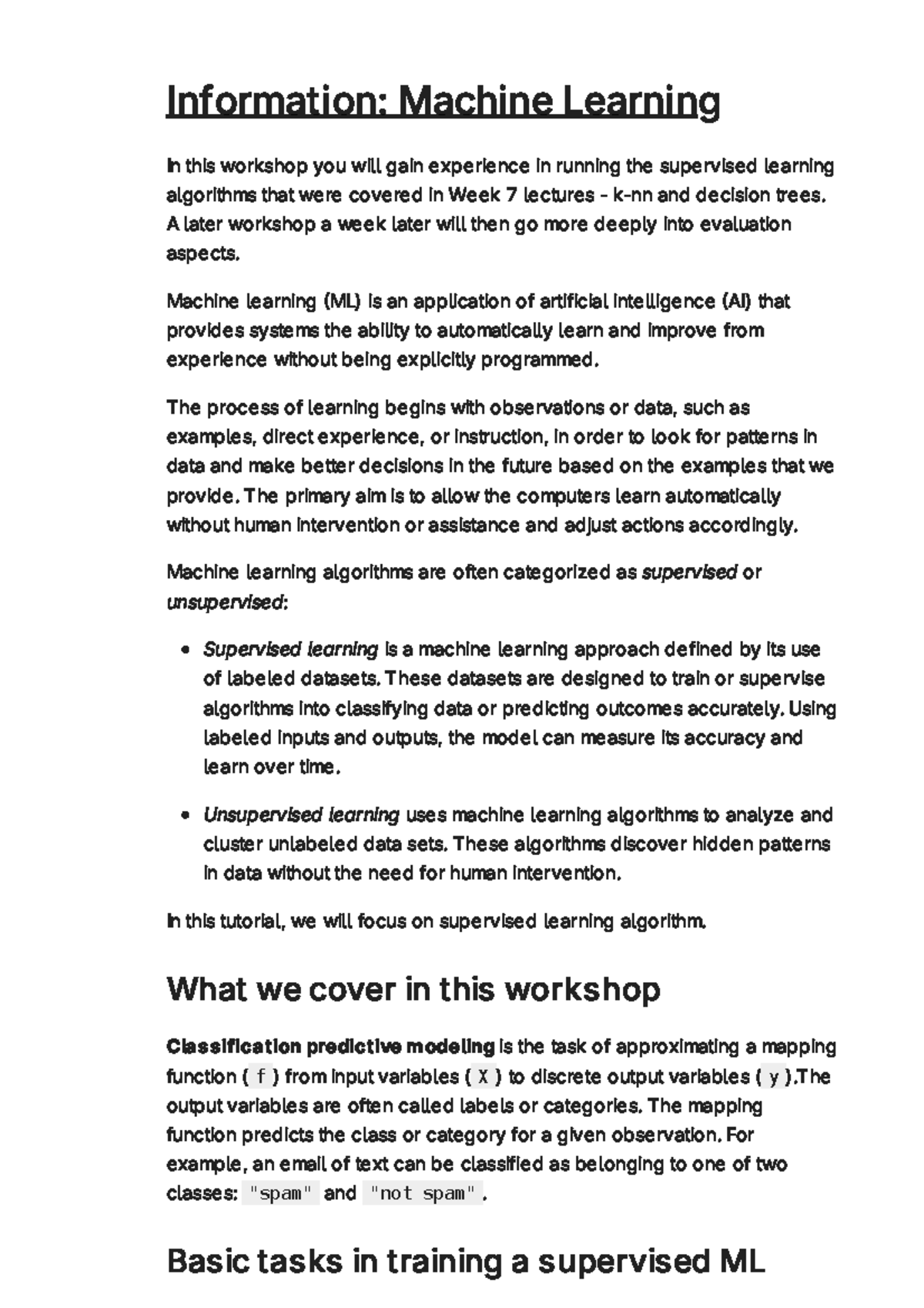 Workshop - Supervised ML: Decision Trees & Classification Techniques ...