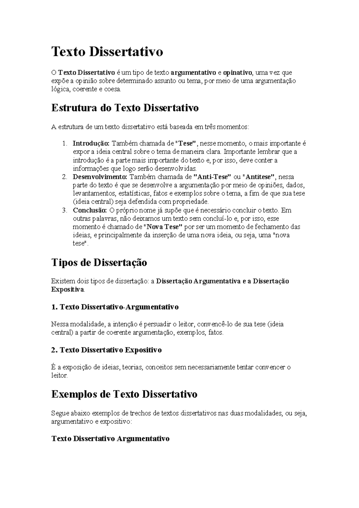 Texto Dissertativo - Estrutura do Texto Dissertativo A estrutura de um ...