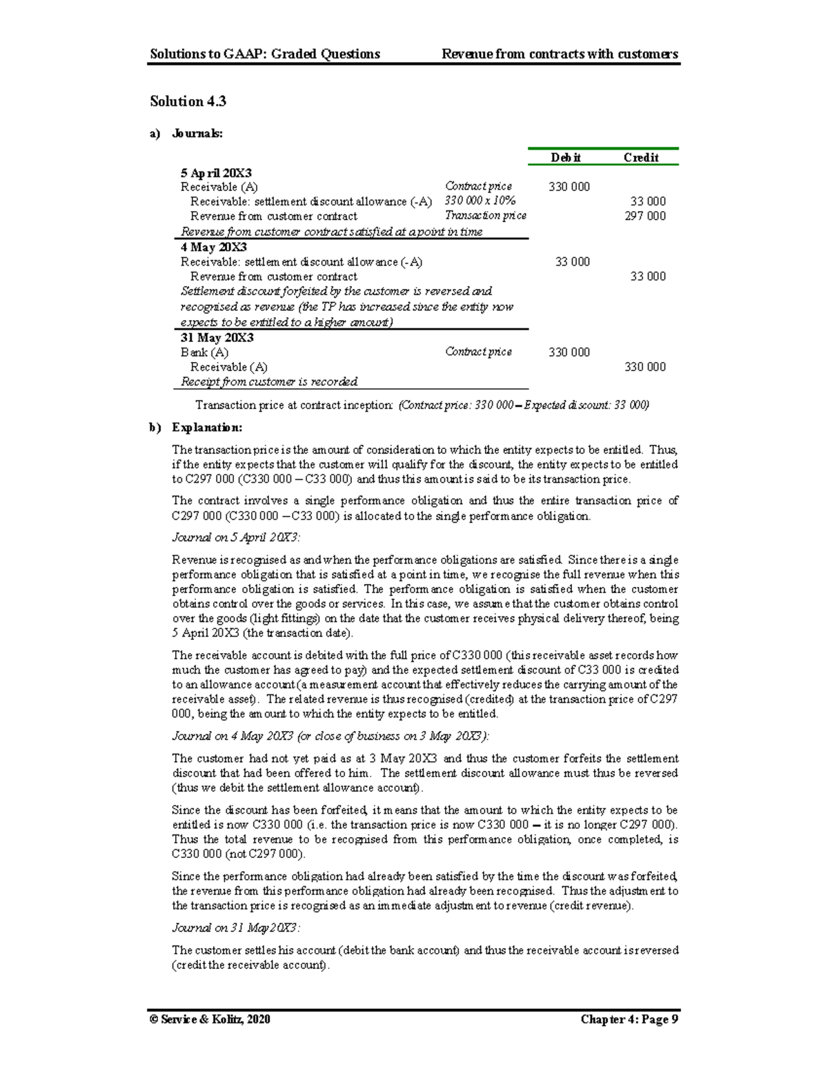 Solutions to GAAP: Graded Questions on Revenue Recognition (Exercise 4. ...