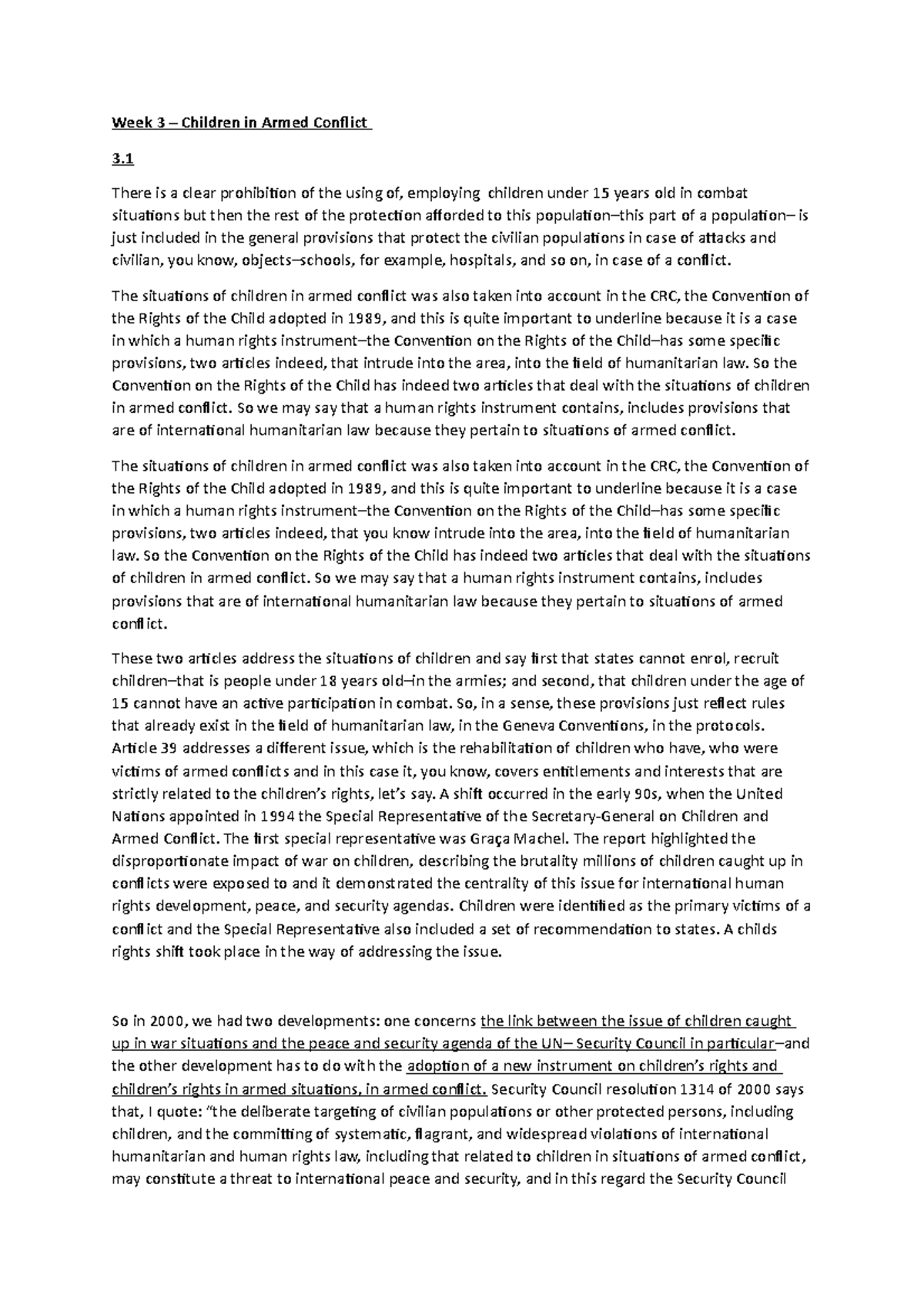 Children in armed conflicts - Week 3 – Children in Armed Conflict 3 ...