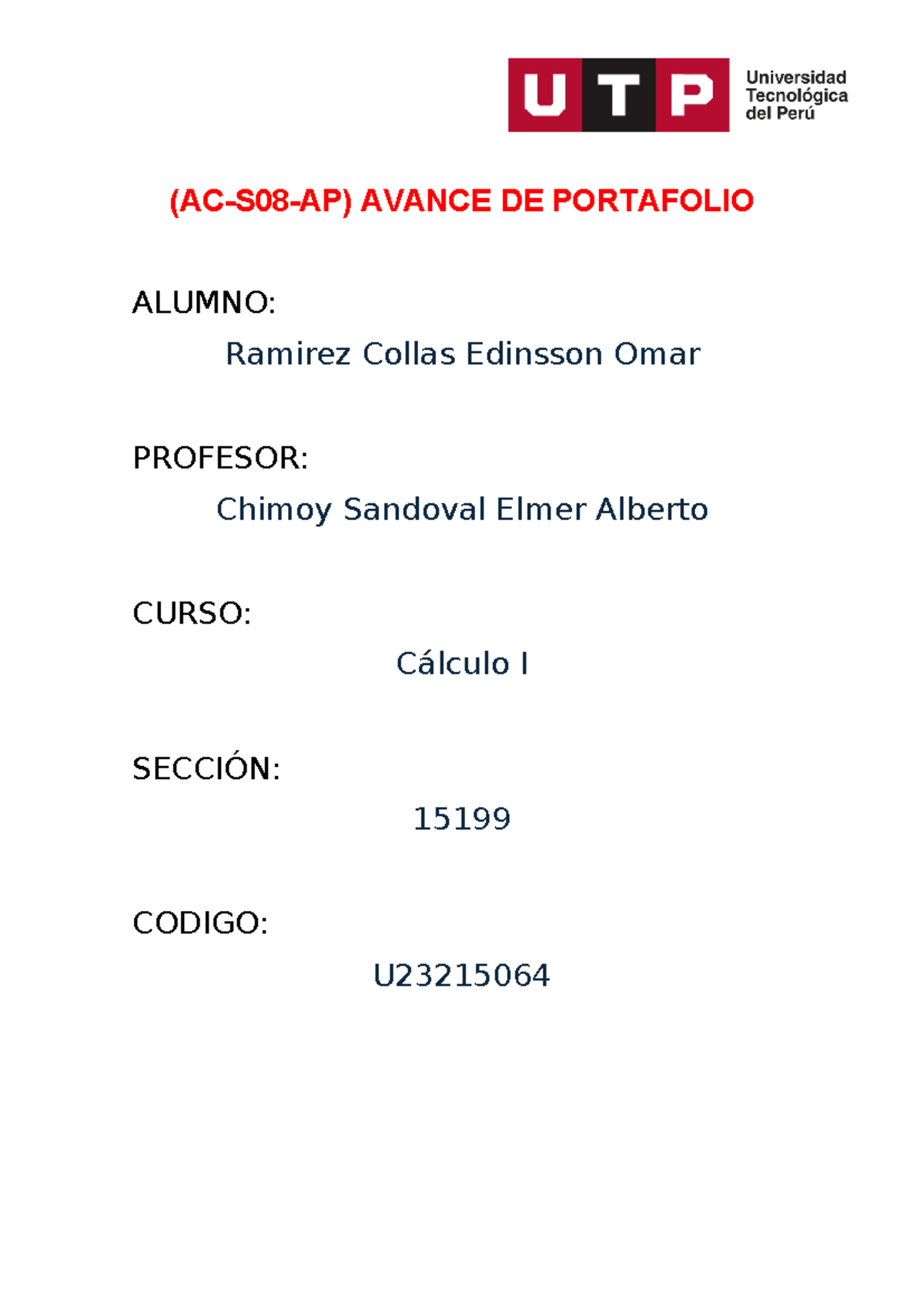 Avance de Portafolio 1 - Cálculo I (AC-S08-AP) - Edinsson Ramirez - Document Preview