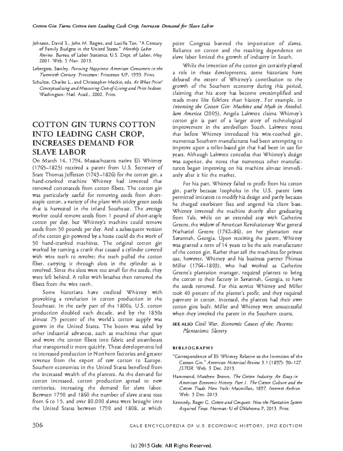 The Impact of the Cotton Gin on Cash Crops and Slave Labor Demand - Studocu