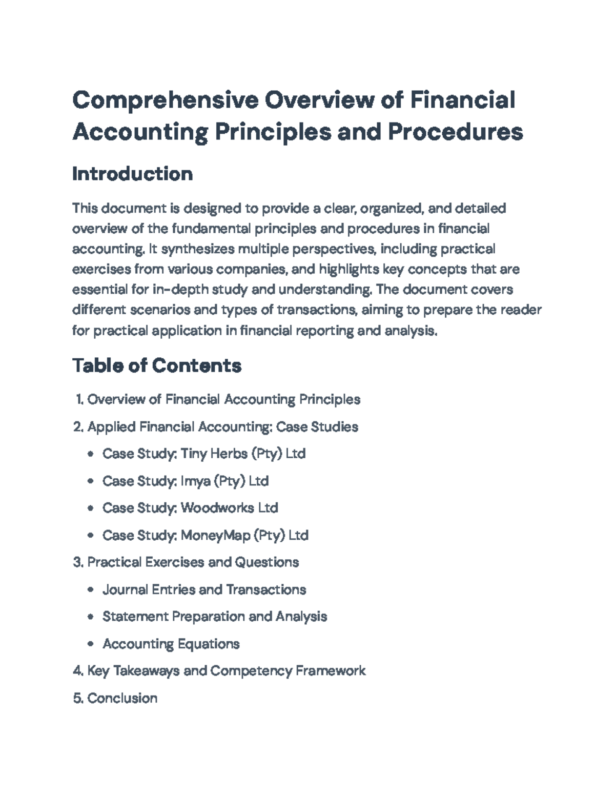 Comprehensive Overview of Financial Accounting Principles and Practices ...