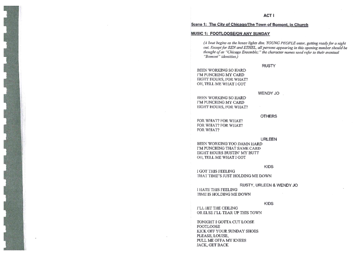 Script PDF - ACT I Scene 1: The City of Town of Bomont, in Church MUSIC ...