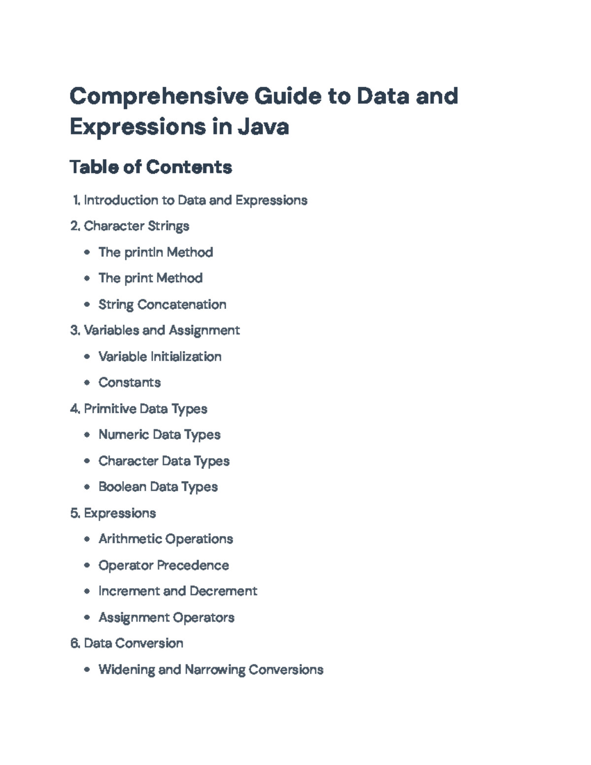 Java Programming Fundamentals: Data Types, Expressions, and Input ...