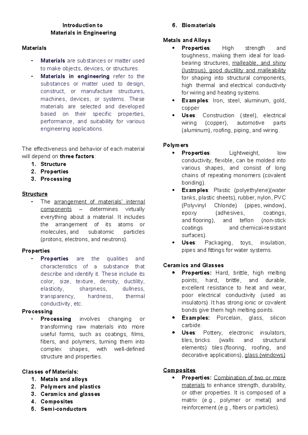 Materials in Engineering: An Introduction to Types and Properties - Studocu