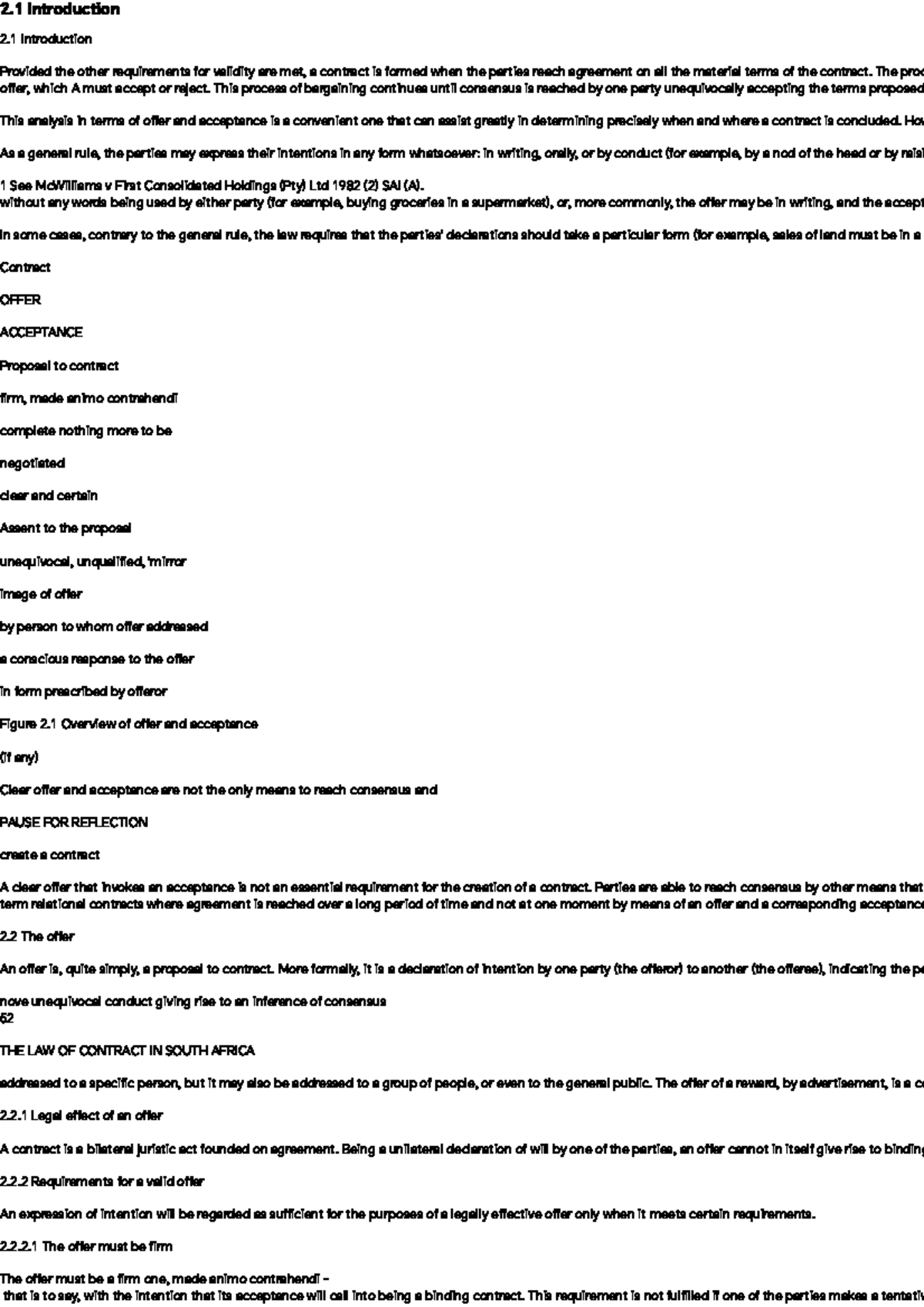 CHAPTER 2: OFFER AND ACCEPTANCE IN SA CONTRACT LAW (LAW 101) - Studocu