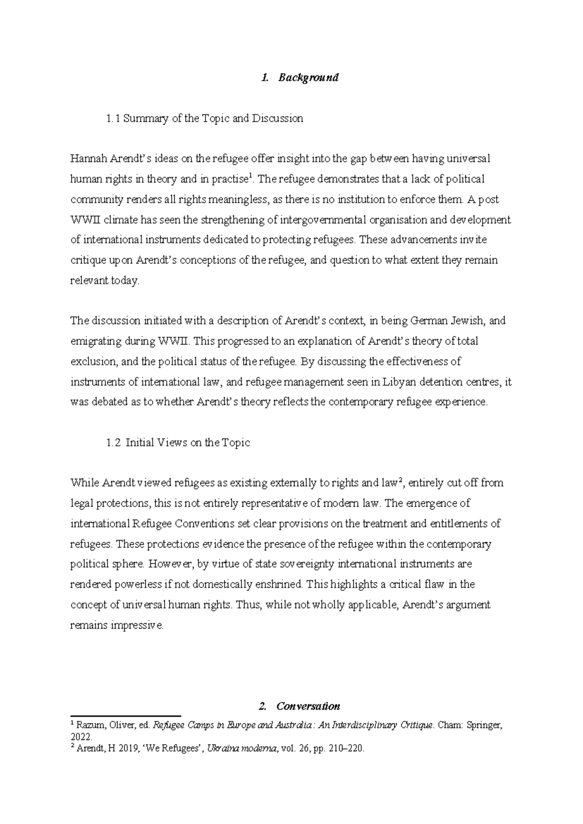 Politics Reflection: Insights on Refugee Rights and International Law ...