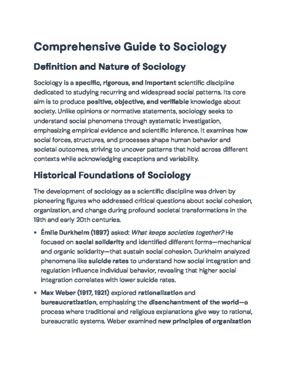 Sociology 101: Comprehensive Guide to Key Concepts and Theories - Studocu