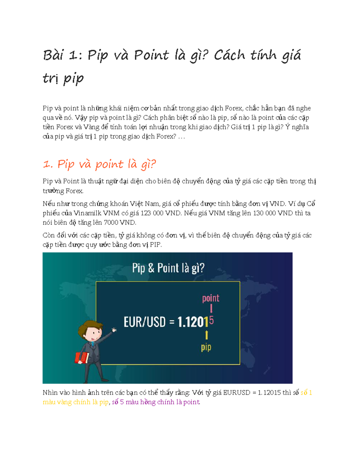 Các thuật ngữ cơ bản trong forex: Pip, Point, và Spread - Studocu