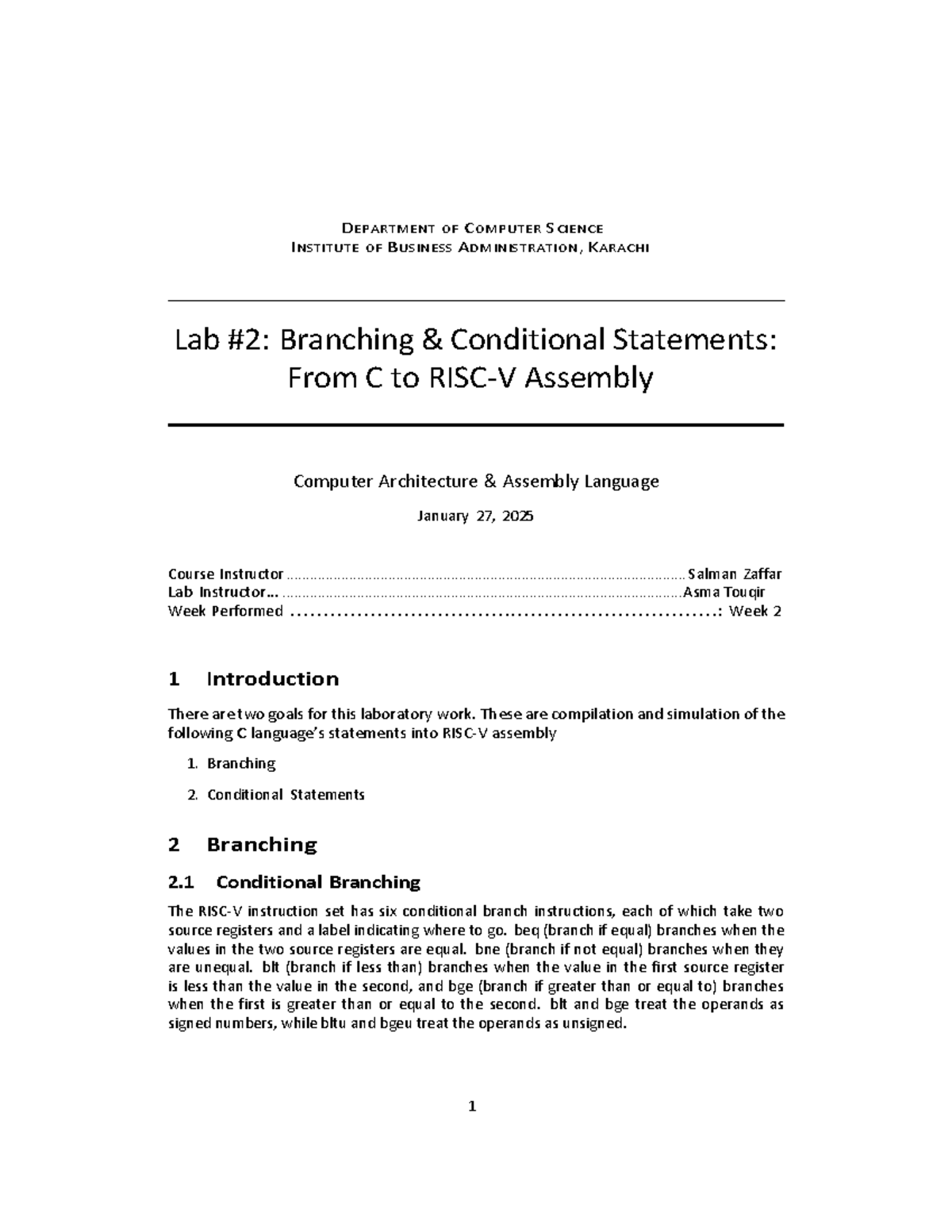 Lab 2 - very good lab to attempt - DEPARTMENT OF COMPUTER SCIENCE ...