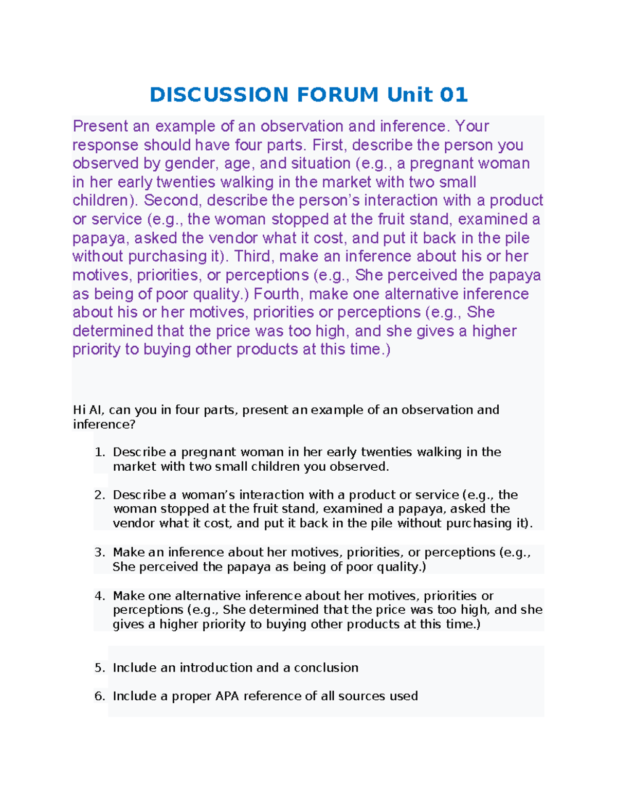 BUS 3302 Customer Behavior: Observation and Inference Analysis - Studocu