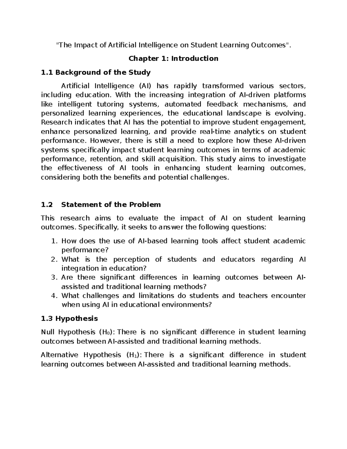 The Impact of Artificial Intelligence on Student Learning Outcomes ...