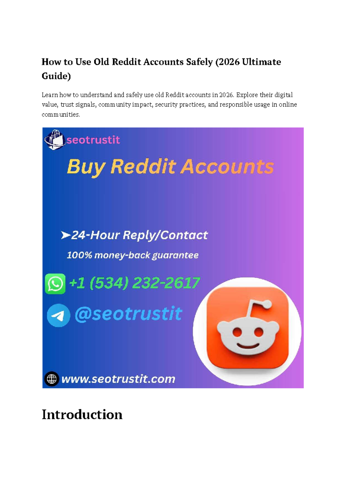 How to Safely Use Old Reddit Accounts: 2026 Guide - Studocu