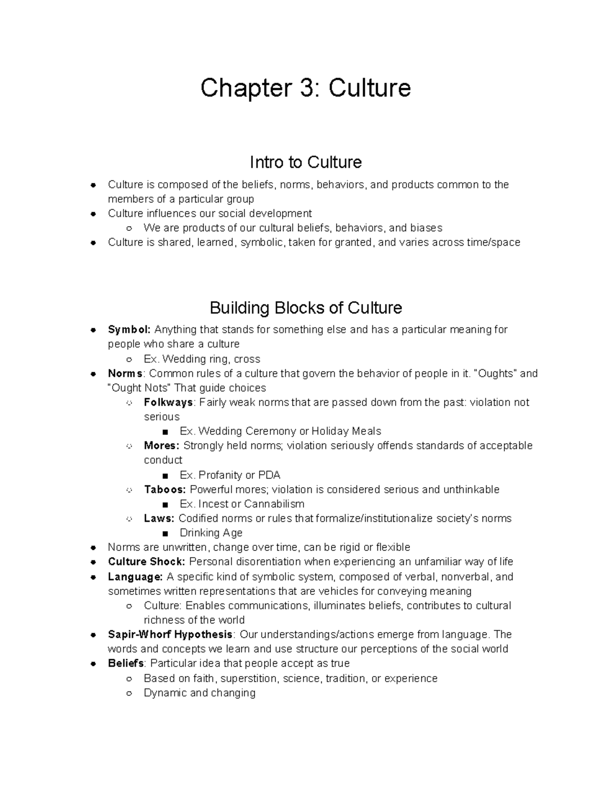 Chapter 3: Cultural Concepts - Overview of Values & Norms - Studocu