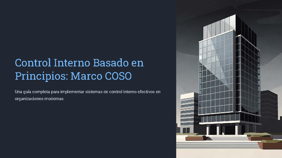 Control Interno Basado en Principios: Guía COSO para Implementación ...