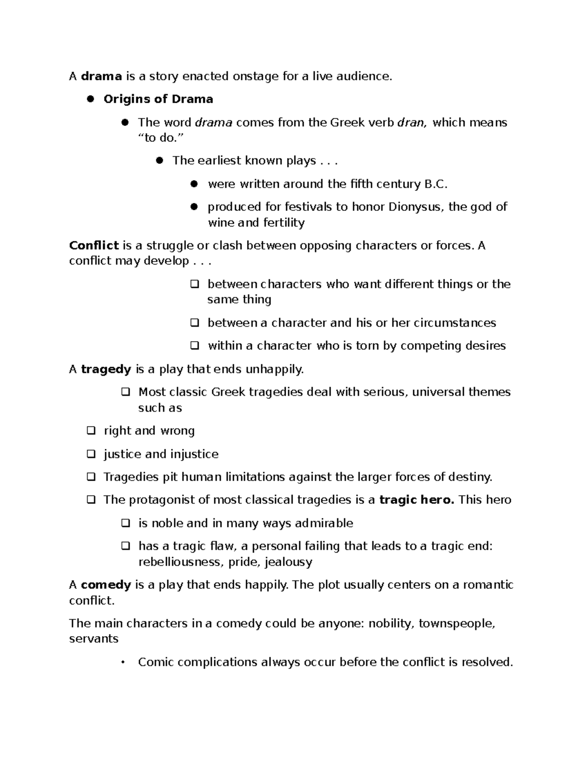 4-in-1 Quiz on Drama: Elements, Forms, and Techniques - Studocu