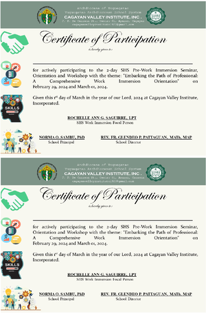 Memorandum OF Agreement FOR WORK Immersion Partnership - MEMORANDUM OF ...