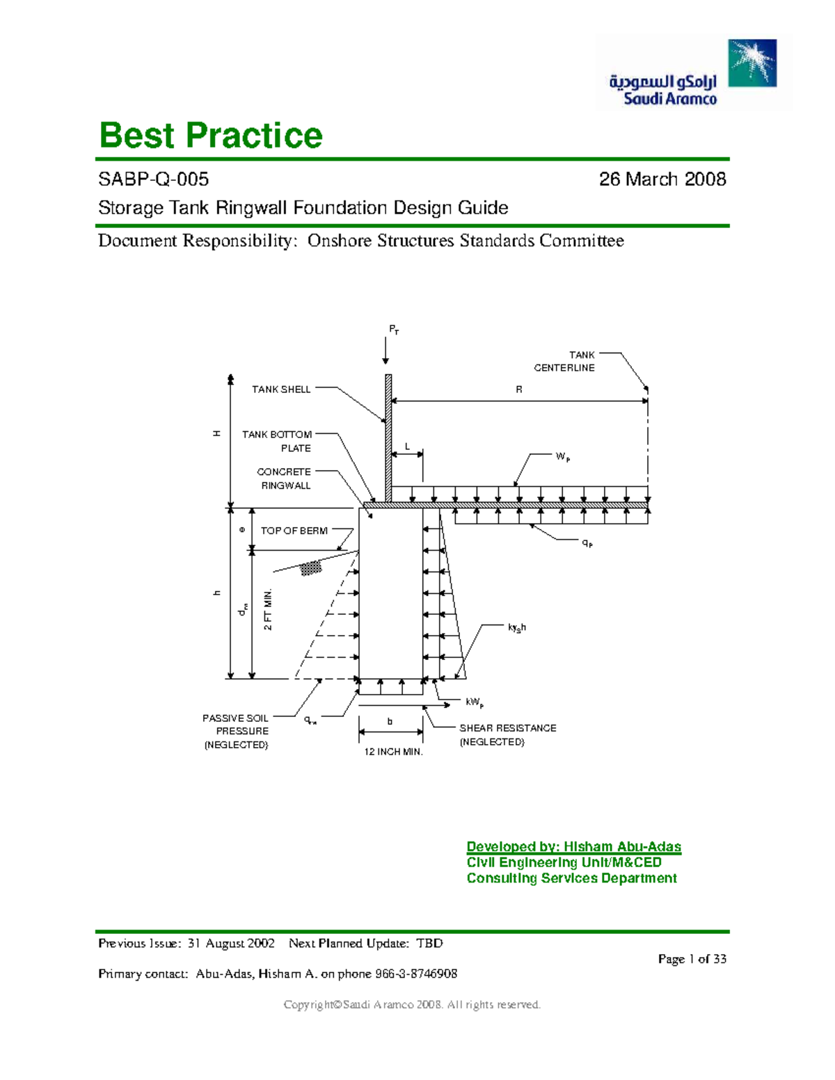 Storage Tank Ringwall Foundation Design Guide (SAES) - Best Practices ...