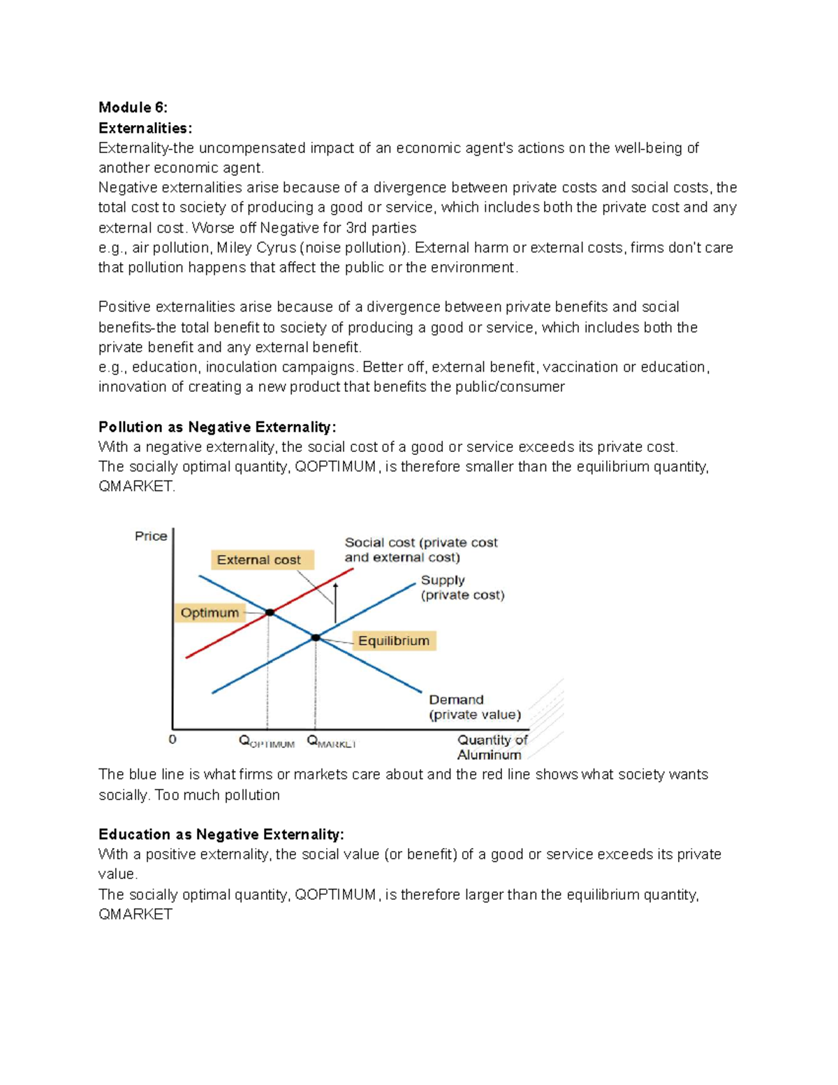Module 6: Externalities and Market Failure - Studocu