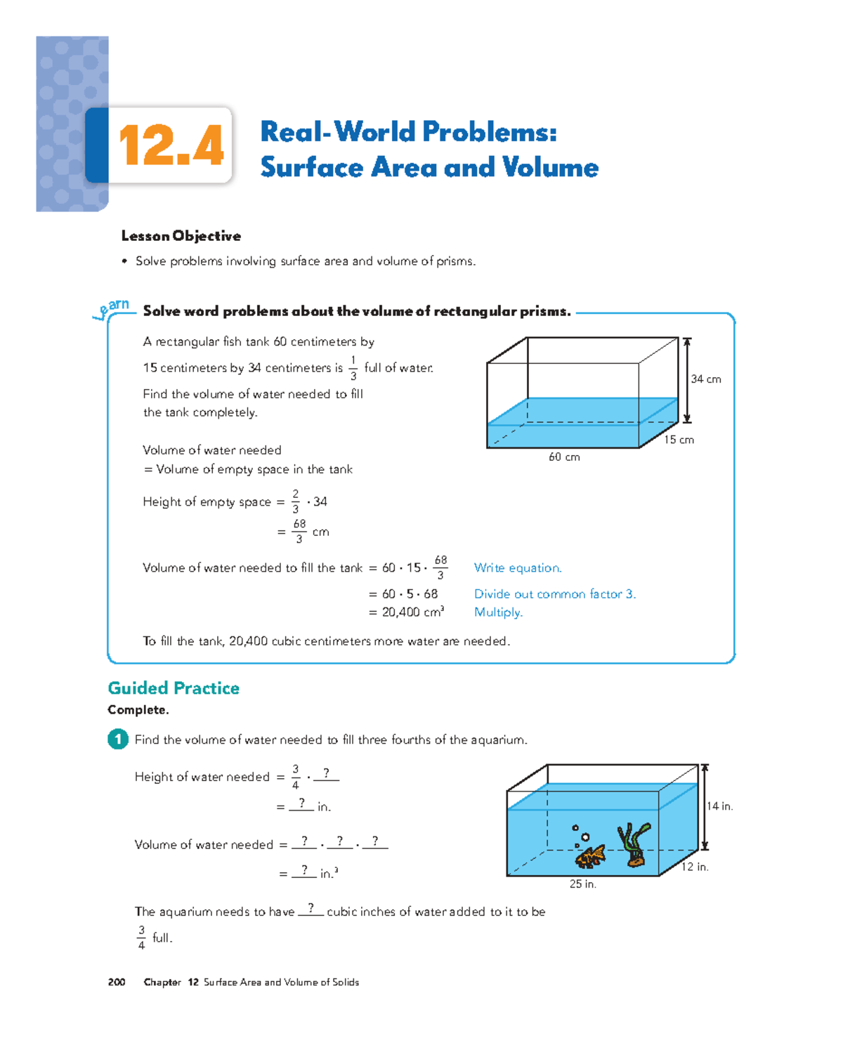12.4 Problems: Surface Area and Volume Solutions (M)MIF6B_SE_C12 - Studocu