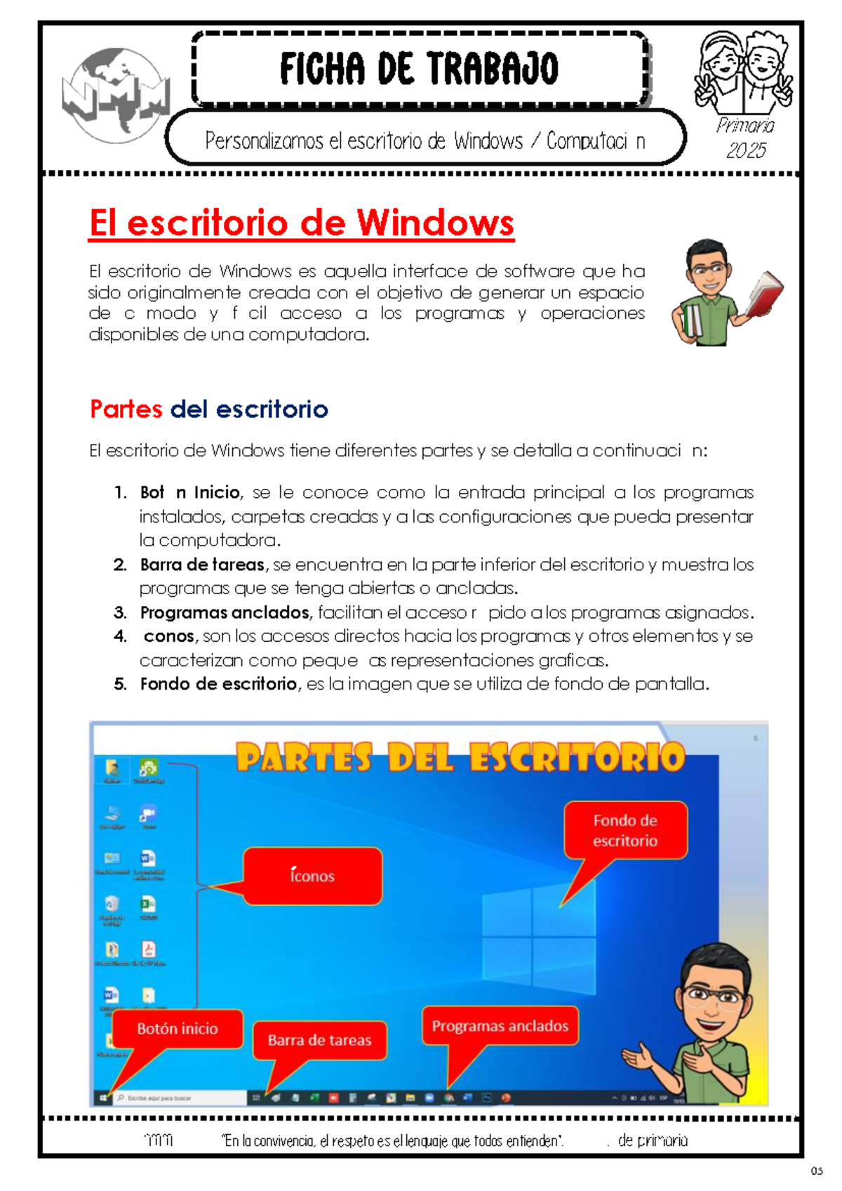 1°. Clase 03 - Personalizamos el Escritorio de Windows en Primaria - Document Preview