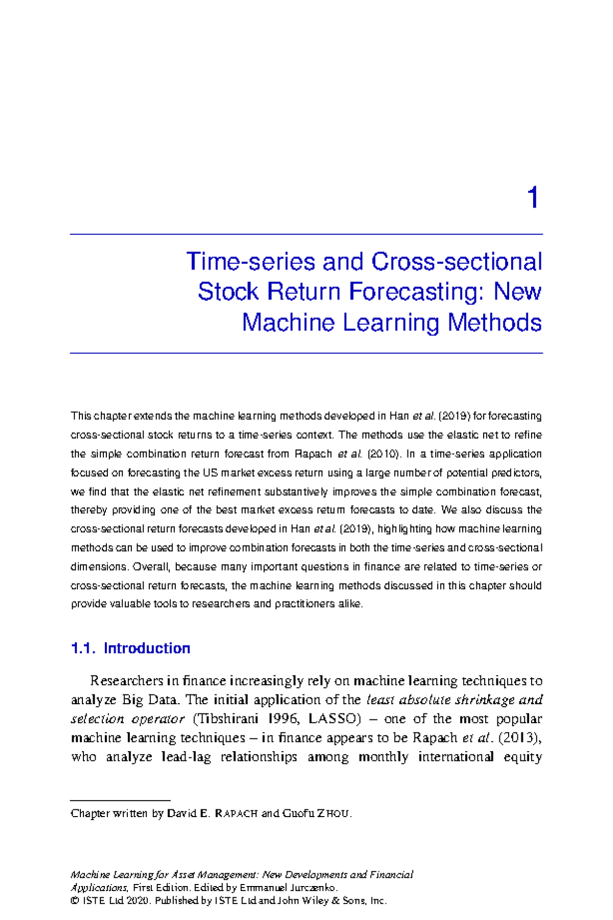 New Machine Learning Methods for Forecasting Stock Returns: MTH 2019 ...